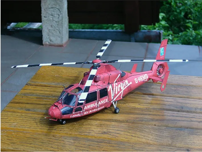 

1:48 French dolphin helicopter paper model manual DIY helicopter model manual work