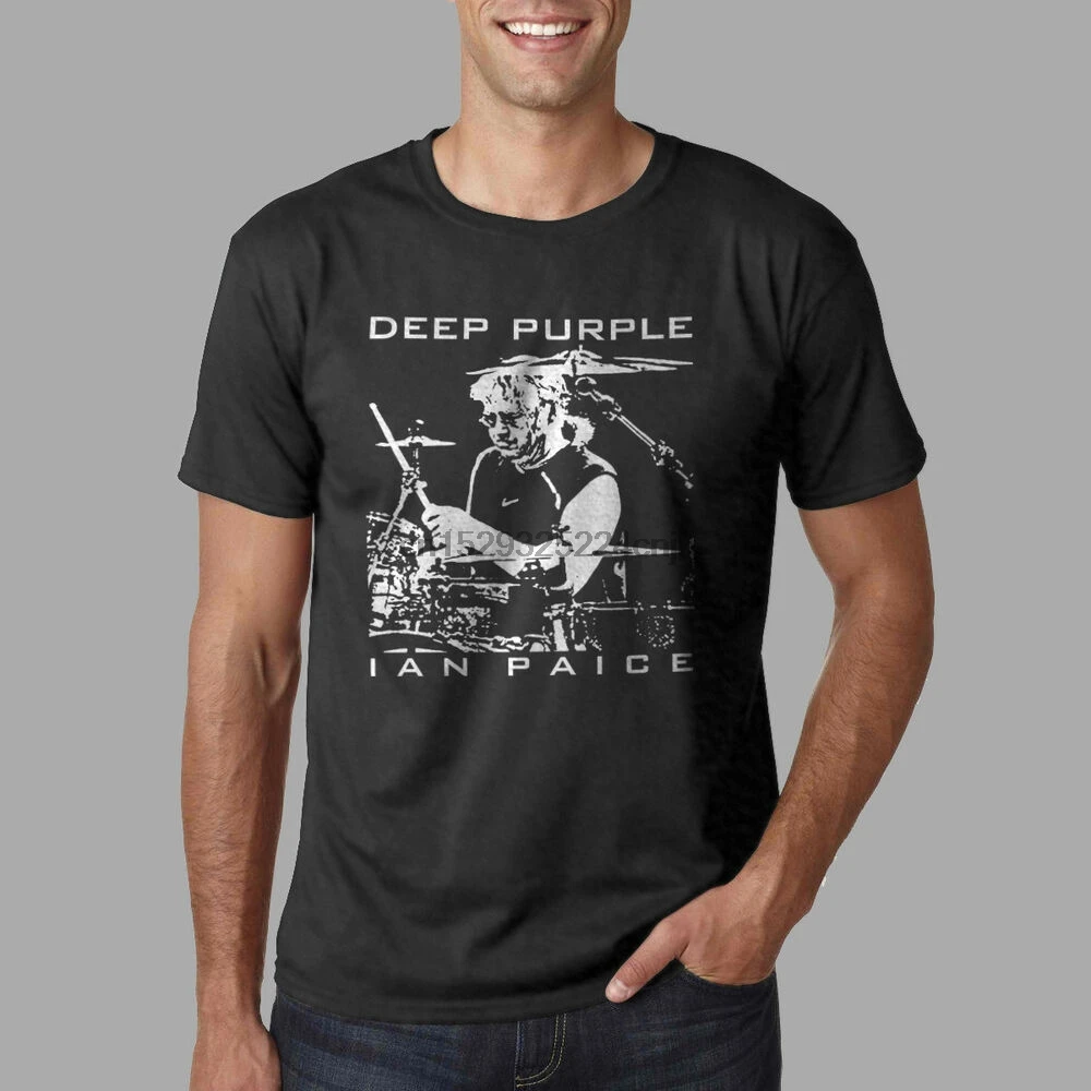 Drummer Ian Paice T-shirt Deep Purple Shirts Pearl Drum Set Tshirt |