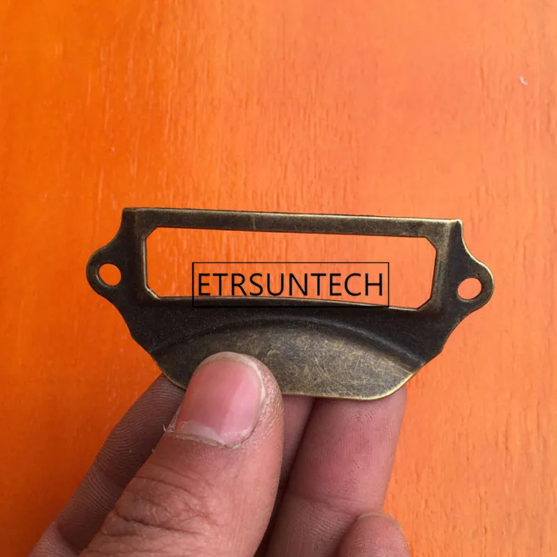 

500 шт. винтажная металлическая метка Потяните рамка ручка имя файла держатель для карт для мебели выдвижной ящик в шкафу чехол ящик