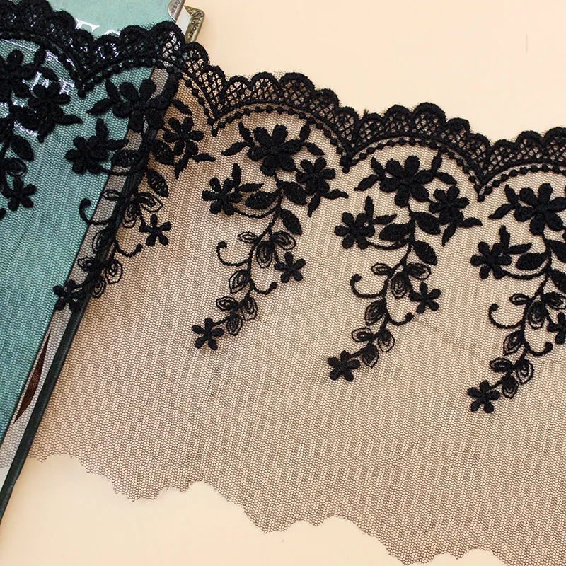 Водорастворимая кружевная вышивка белого и черного цвета мягкие украшения для