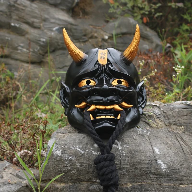 New Halloween Mask Japanese Style Horror Tengu Funny Face Dance Party Ghost Cos Wearable Full Carnival Masks | Дом и сад