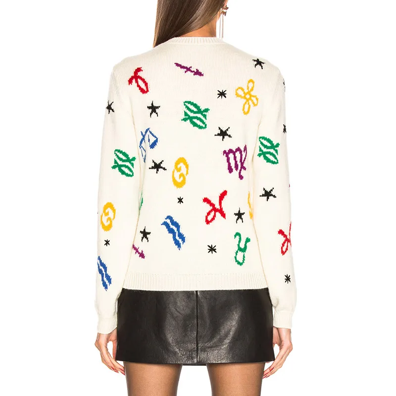 Женские свитера бежевого цвета Осень-зима 2019 женские и пуловеры с вышивкой