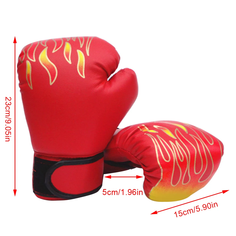 

1 Pair Children Boxing Gloves Kids Leather Flame Sanda Boxing Training Glove Professional child Breathable Sparring Glove