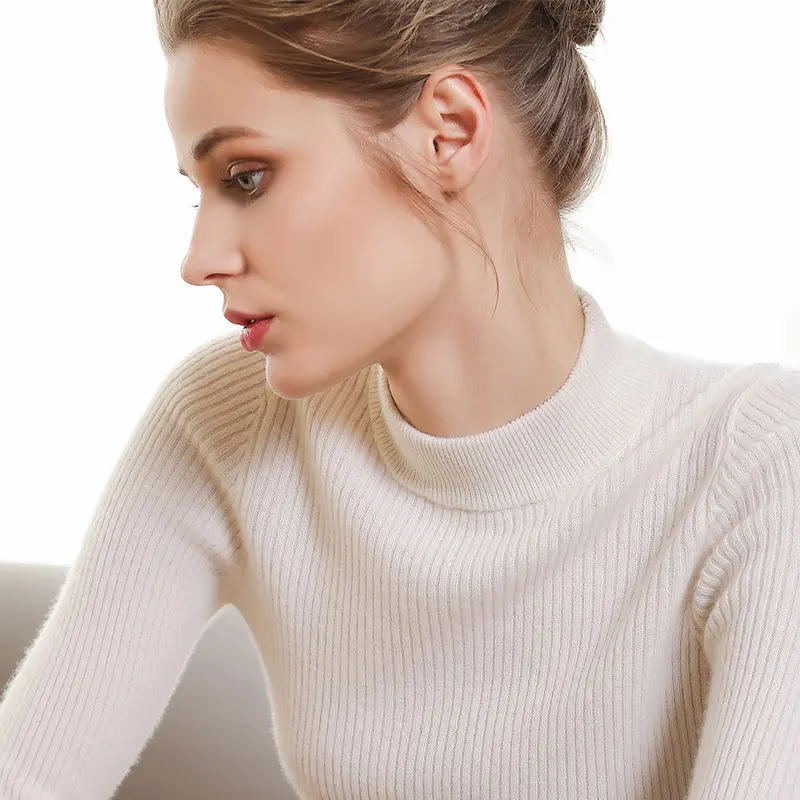 2019 женский кашемировый свитер с воротником-хомутом женские зимние свитера