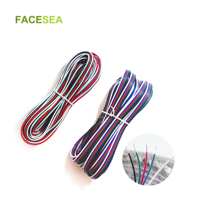 10 ~ 100 м 2pin3pin 4pin 5pin светодиодный провод УДЛИНИТЕЛЬ шнур разъем для SMD 3528 5050 5630