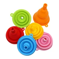 mini silicone gel foldable retractable collapsible style funnel hopper kitchen cooking tools lx2466