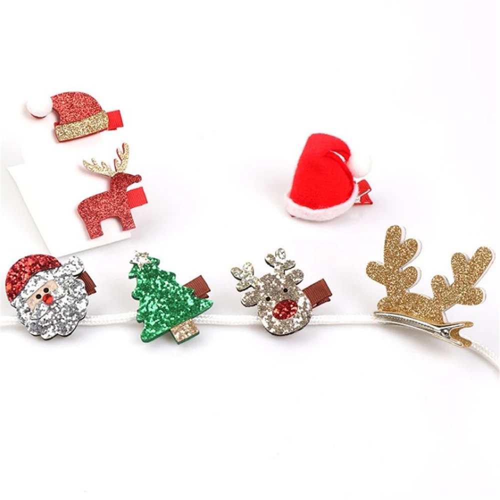 Christmas Decorations Cute Hair Clips for Baby Girls Santa Claus Xmas Decor New Year 1Pc | Мать и ребенок