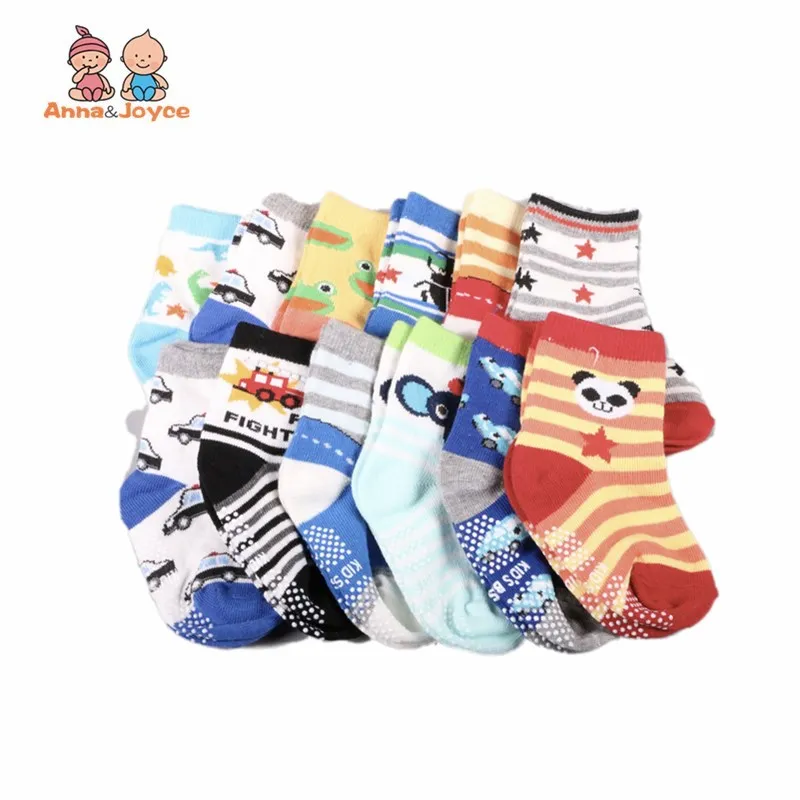 Носки для маленьких девочек и мальчиков 12 цветов оптовая продажа Нескользящие