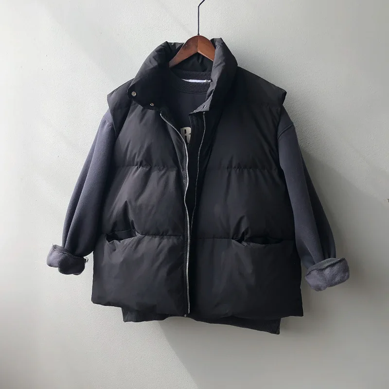 

Winter New Parka Vest Women Korean Style Waistcoat Cotton Waistcoat Vest Jacket 2021