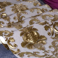 10m pvc luxury gold metallic textured damask wallpaper roll home decor wall paper roll living room bedroom