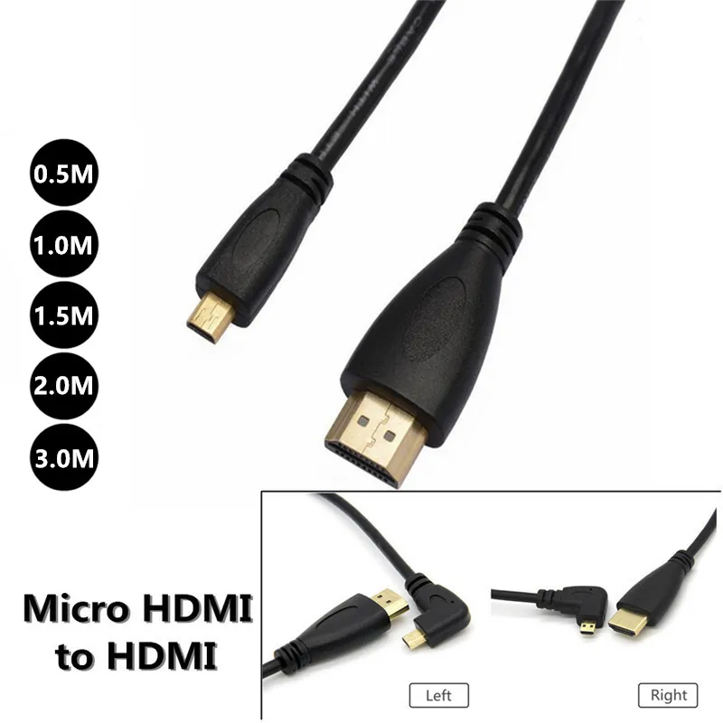 

High Speed HDMI-compatible to Micro HDTV D Cable 1080P Right Angled for Sony FDR-AX53 Handycam, HXR-NX80, FDR-AX700, HDR-CX405