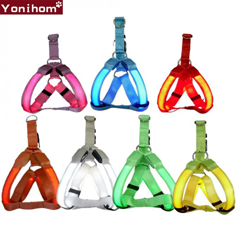 Шлейка для питомцев светодиодная подсветка перезаряжаемая Usb собак/кошек