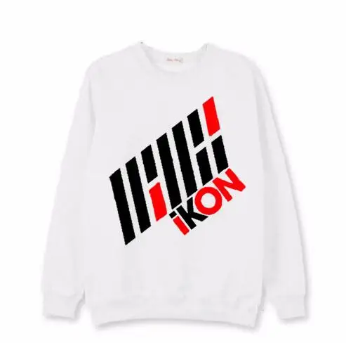 Новые корейские модные толстовки с круглым вырезом и надписью Kpop Ikon для