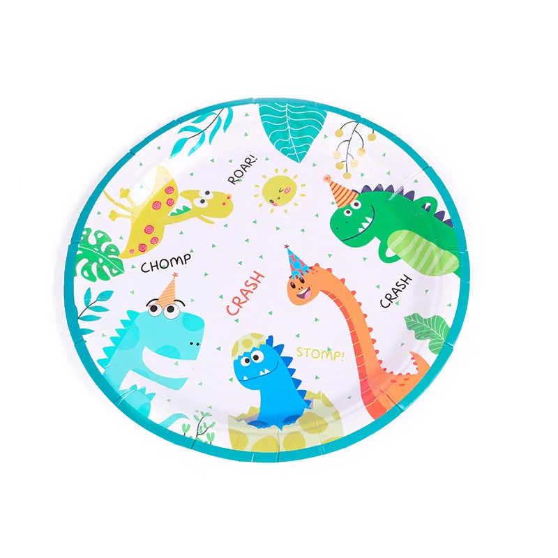 Динозавром из мультфильма тема вечерние посуда набор одноразовых Бумага