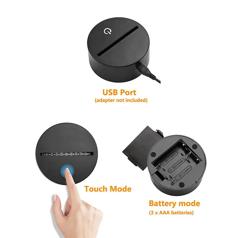 Мотоцикл 3DIllusion лампа светодиодный Ночной светильник с питанием от USB 7 Цвета