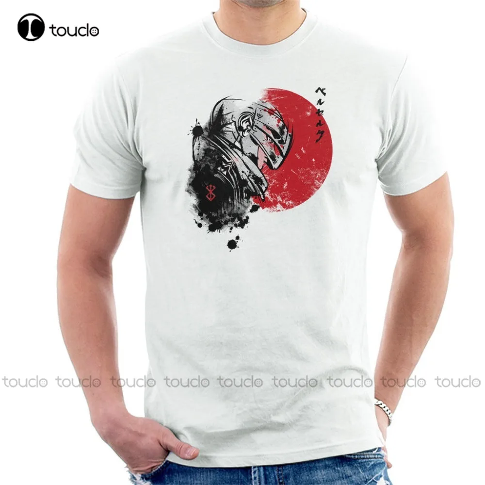 

Модная популярная мужская футболка Berserk с изображением красного солнца, индивидуальная футболка для подростков в стиле унисекс с цифровой ...