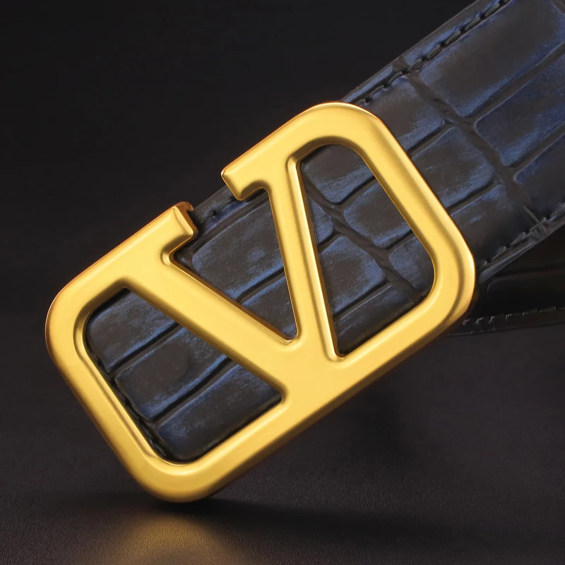 

3.8cm Wide Black Smooth Buckle Leather Belt For Men High Quality Young Fashion Designer Cowhide Belt Men Casual Ceinture Homme