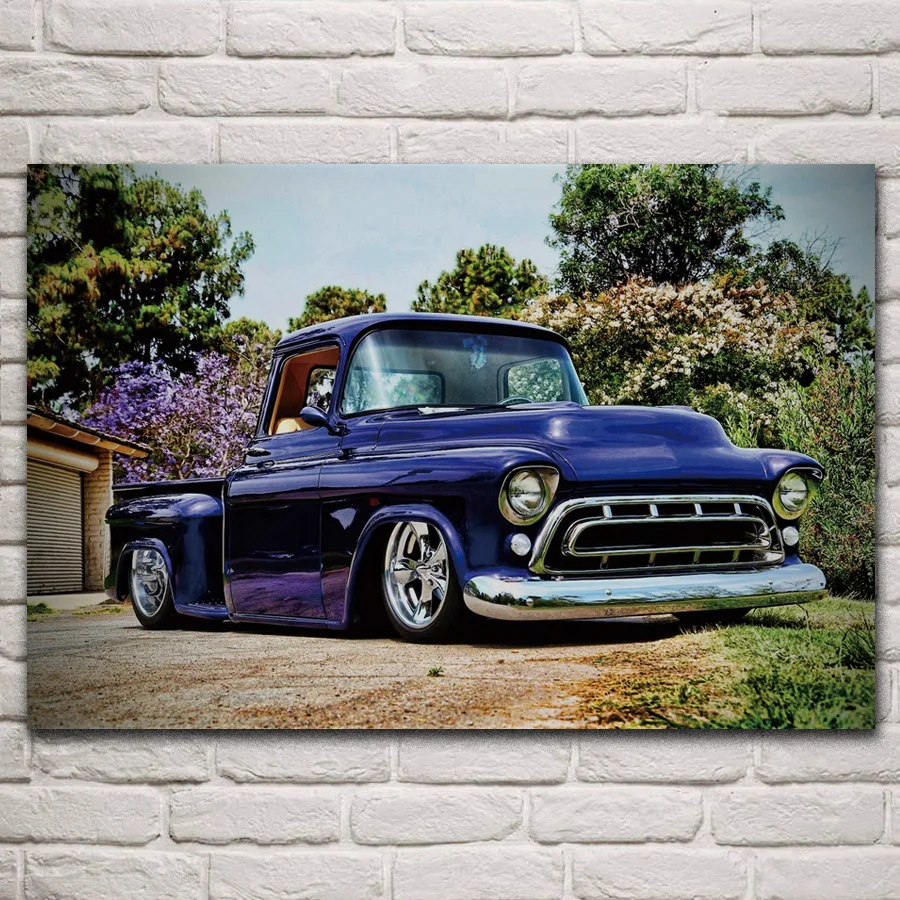 

3100 пикап lowrider Ретро автомобили 1957 старый грузовик модная ткань фотография Декор для дома гостиной KN217