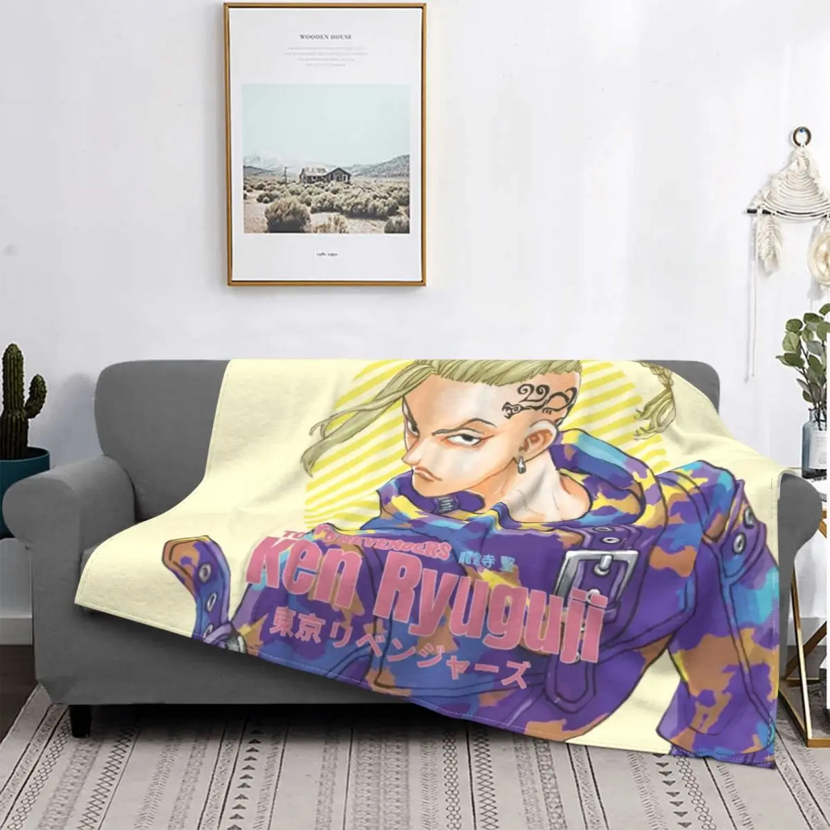 

Ken Ryuguji Blanket Anime Manga Tokyo Revengers Bedspread Plush Soft Cover Flannel Spread Bedding Sofa Office Velvet Outlet Gift