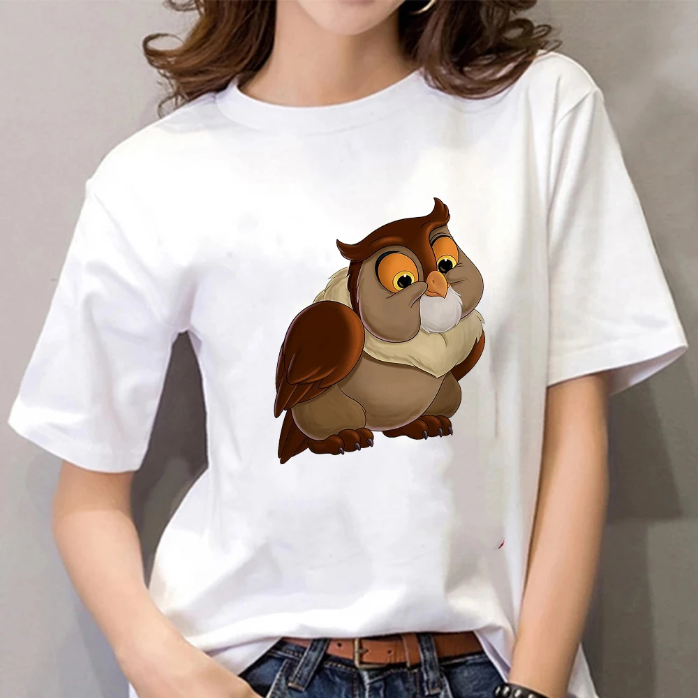 

Футболка женская с коротким рукавом и принтом совы, белая