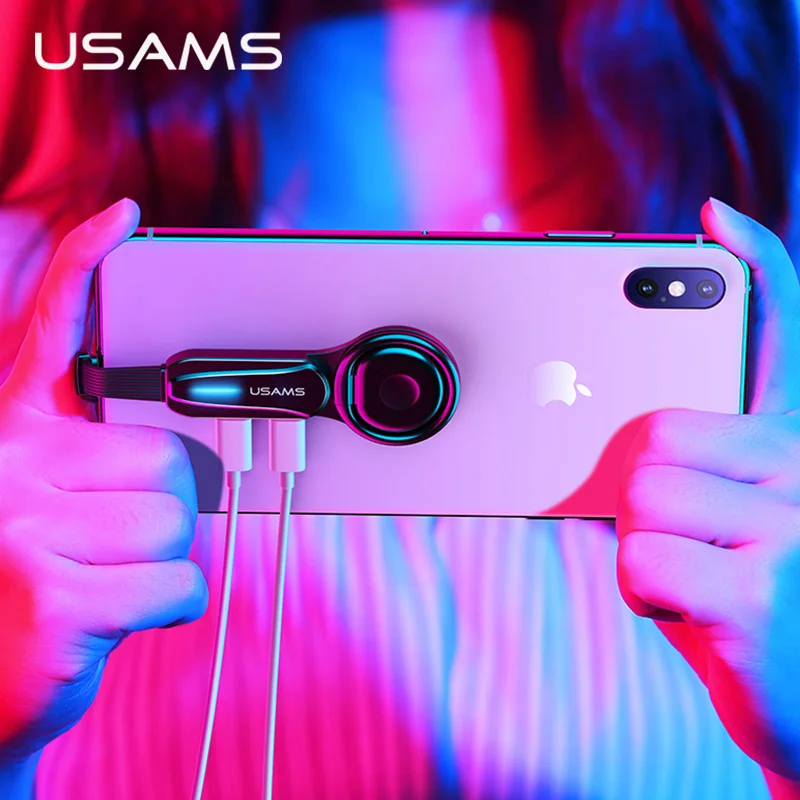 USAMS двойной светильник ing кольцо держатель адаптер для iPhone X 8 7 6 2A Быстрая зарядка конвертер мобильный телефон OTG с светодиодный светильник для iOS 12