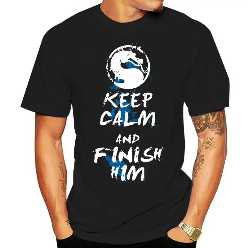 

Mortal Kombat T Shirt Keep Calm T-Shirt Awesome Streetwear Tee Shirt 100 Cotton Oversized Short-Sleeve Men Print Tshirt