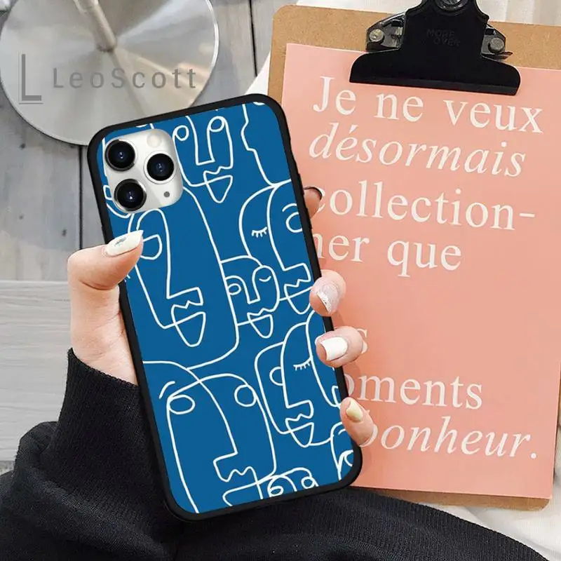

Abstract artistic face design Phone Case for iPhone 11 12 pro XS MAX 8 7 6 6S Plus X 5S SE 2020 XR shell funda