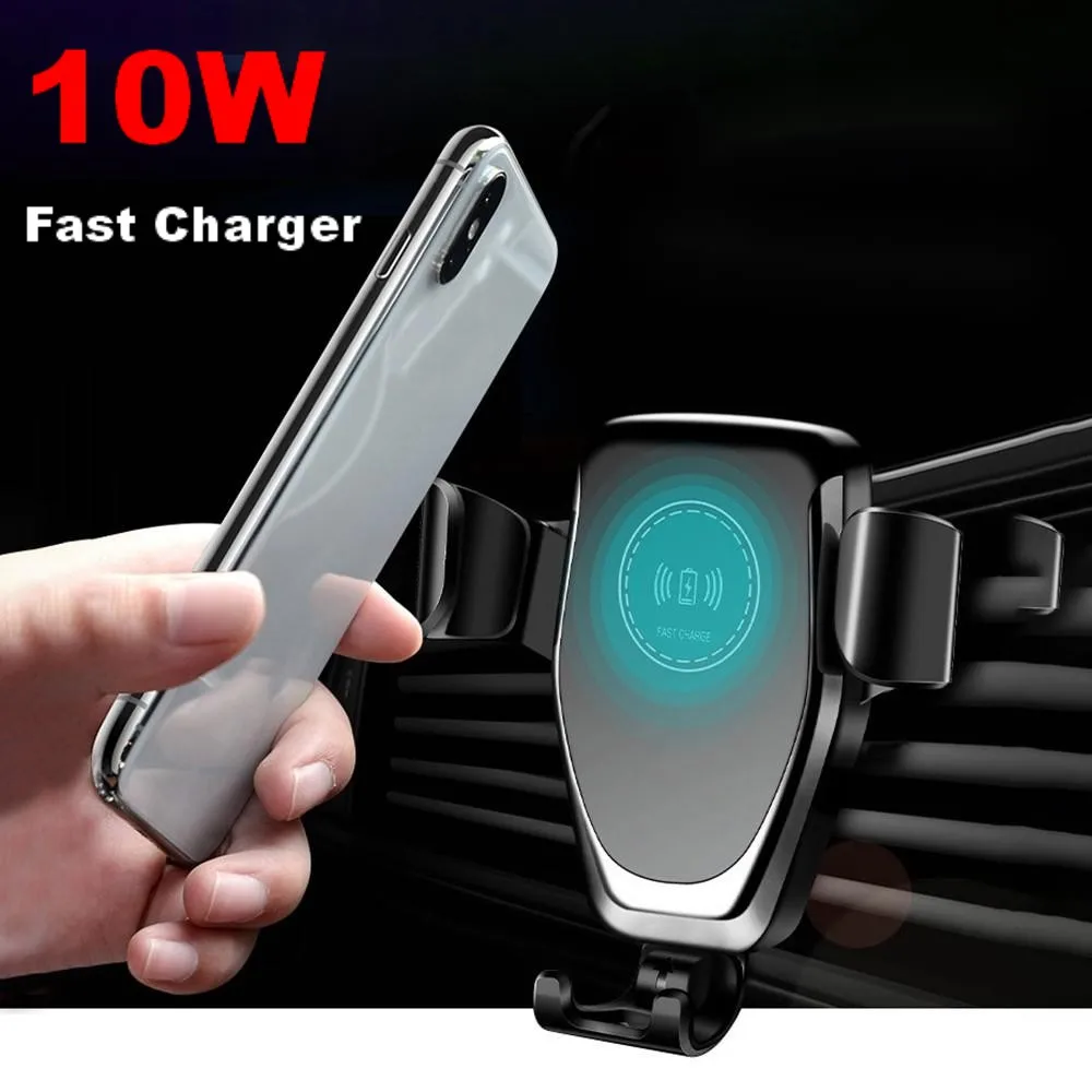 

FDGAO Automatic Gravity Qi Wireless Car Charger Mount For IPhone 11 XS XR X 8 10W Fast Charging Phone Holder for Samsung S10 S9