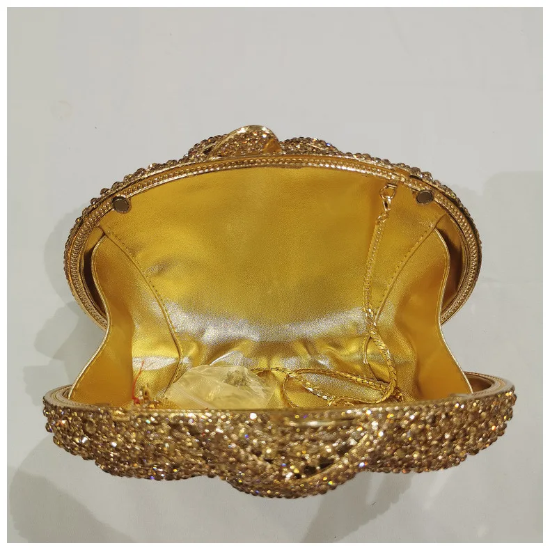 

XIYUAN Gold Diamond Purse Rhinestone Ladies Clutch Bag Women Evening Party Big Gemstone Women Messenger Shoulder Handbags