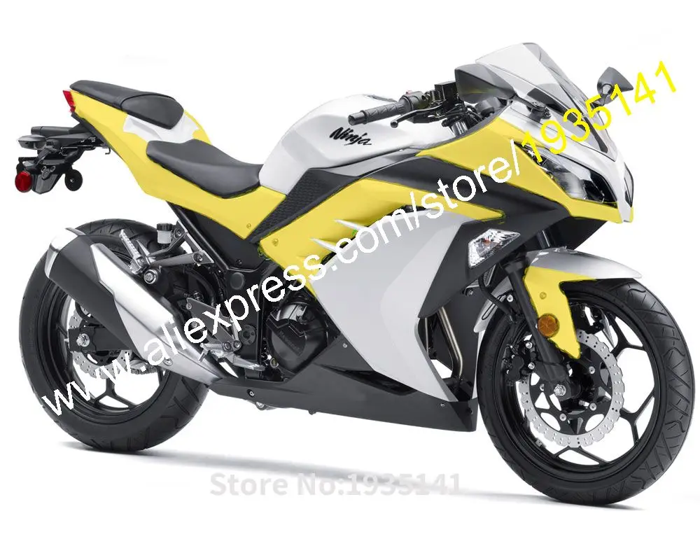 

ABS Plastic For Kawasaki Ninja EX 300R 2013-2016 EX300 Ninja EX 300 13-16 Yellow White Sportbike ABS Fairing (Injection molding)