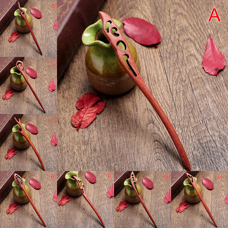 

1PC Wood Carved Hairpin Ethnic Shell Flower Hair Stick Flower Pieces With Wooden Hairpins For Women Female Head Decorations