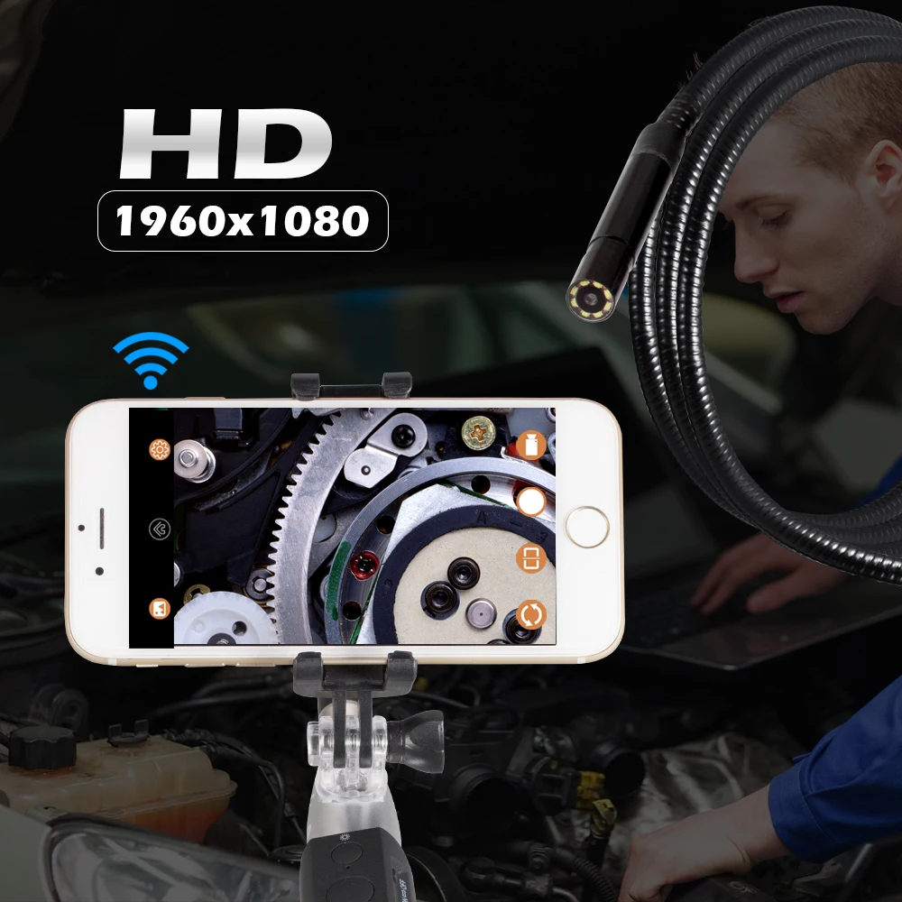Ручной Wi Fi эндоскоп Proker 1080P IP67 водонепроницаемая многофункциональная