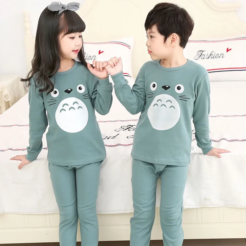 Детская Пижама с длинными рукавами для девочек зимняя пижама из хлопка маленьких
