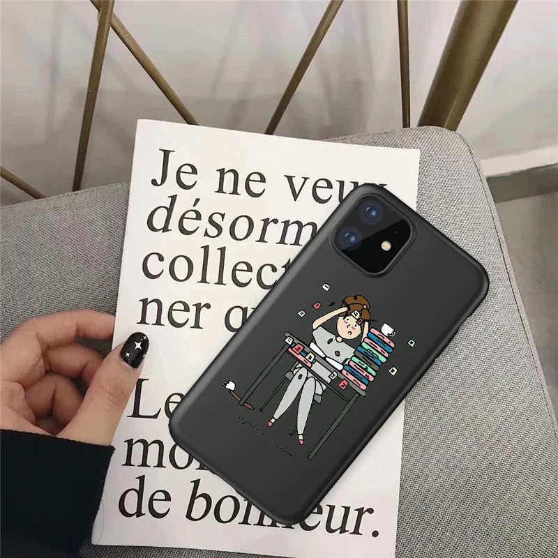 Модная испанская мультфильм медицина медсестра черный мягкий силиконовый чехол