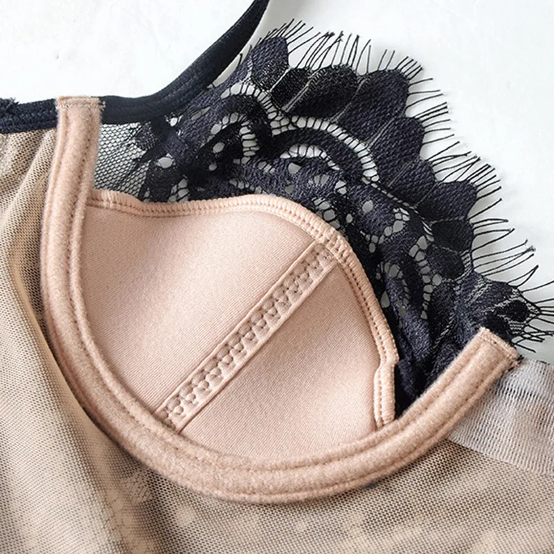 

Breathable Push Up Lingerie Sexy Flower Lace Bra Top Women Ultra-thin Backless Bralette Underwear Full Cup Seamless Bras