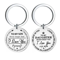 new style keychain to my son daughter engraving stainless steel keychain exquisite gift pendant