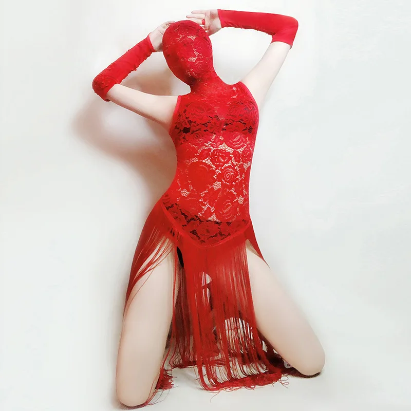 Сексуальное кружевное платье с кисточками перспектива красный бар ночи Ds шоу