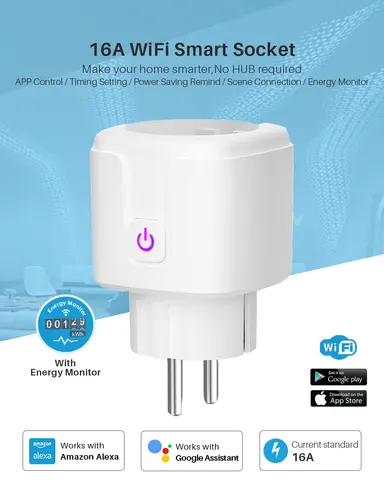 EU Smart Wi-Fi измеритель мощности с монитором мощности умный дом Wi-Fi беспроводная розетка работает ватметр