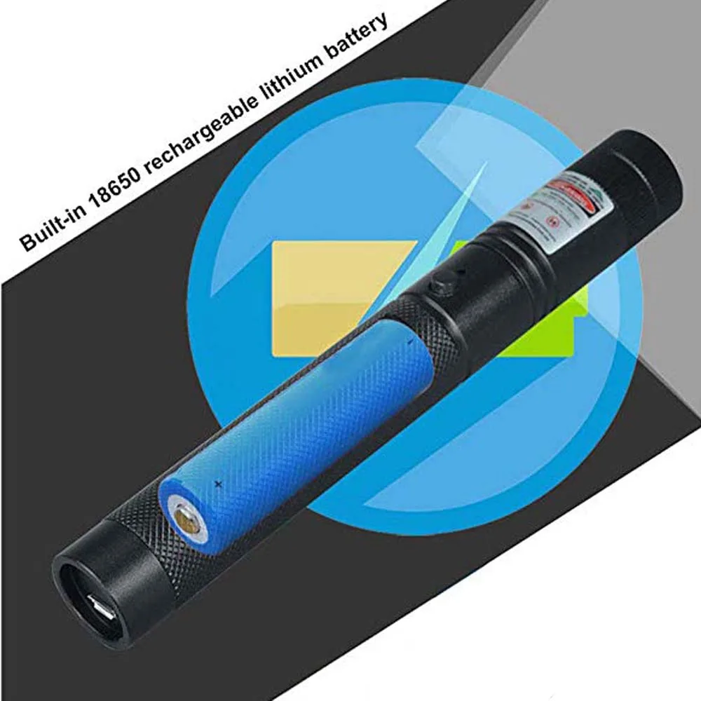 USB Зеленая лазерная указка красный лазерный прицел 10000 м 5 мВт Высокая мощная Регулируемая фокусировка лазеры 303 ручка 4 шт головка горящая спичка