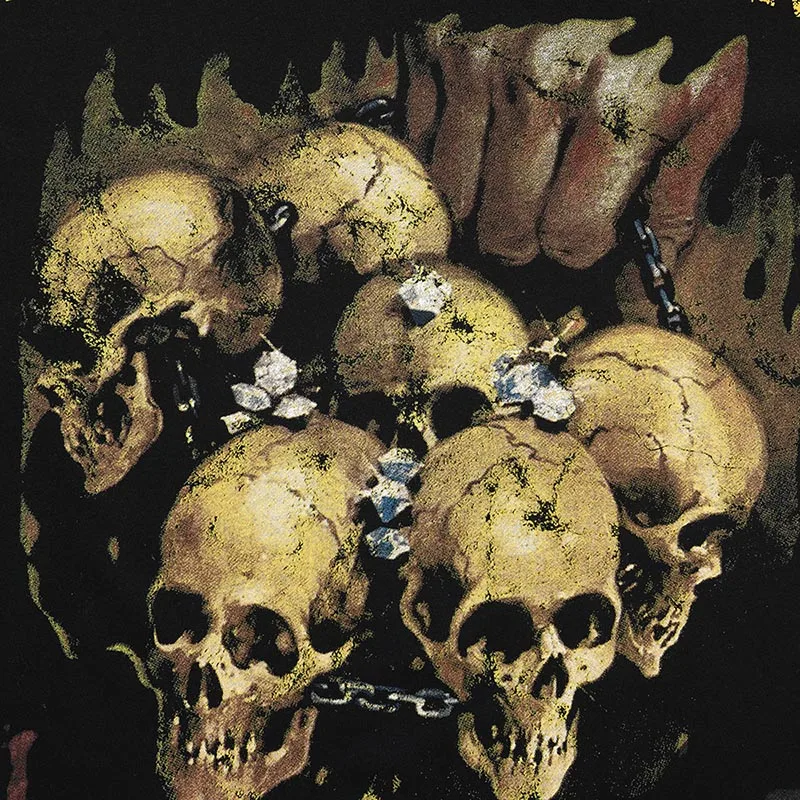 

Men Hip Hop Oversize Streetwear T-shirt Darkness Skull Print T-shirt Harajuku Cotton 2021 Summer Short Sleeve Casual Top Tees