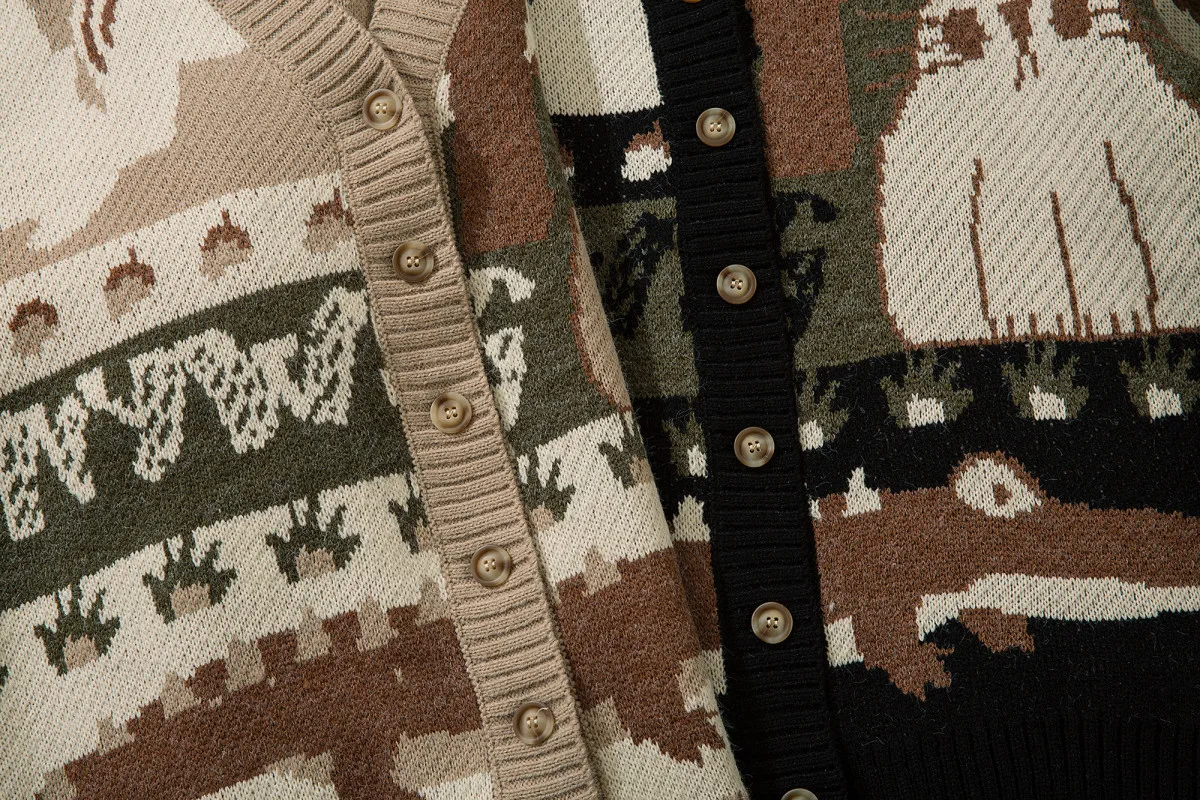 Свитер мужской осенне-зимний кашемировый теплый с принтом | Мужская одежда