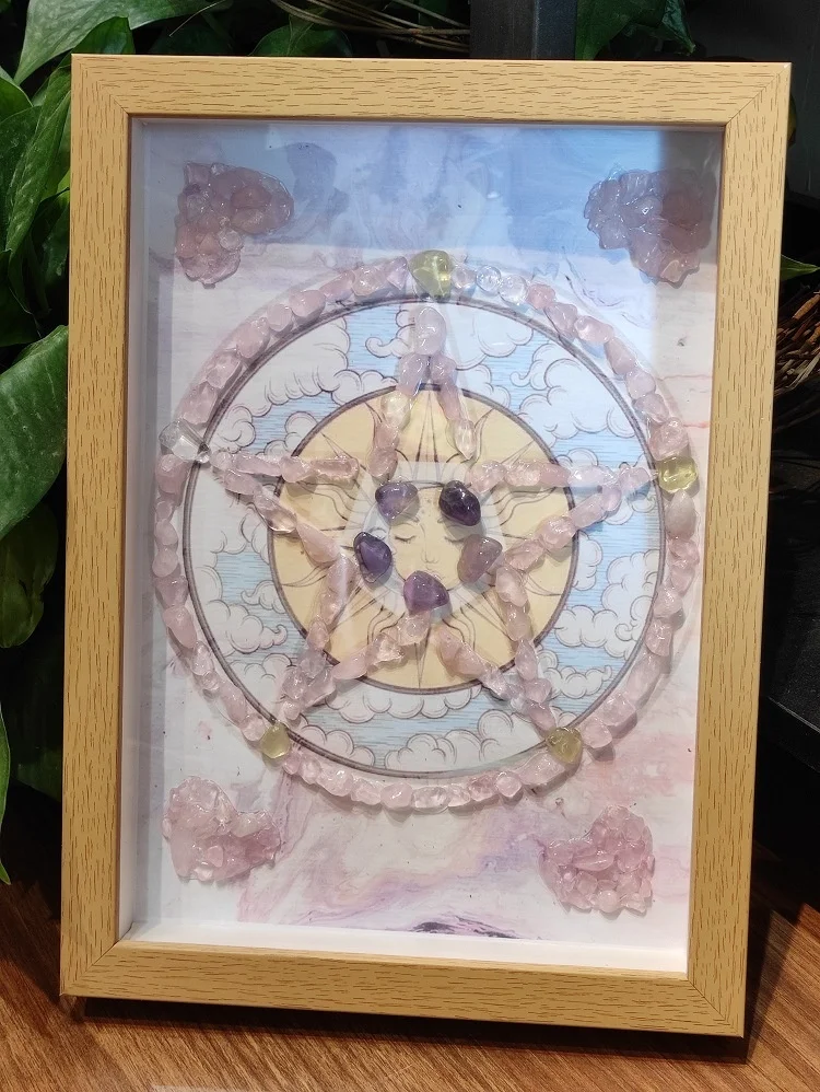 Pintura religiosa abstracta n&oacute;rdica, matriz de cristal de energ&iacute;a, pintura de meditaci&oacute;n de piedra rota, pintura de curaci&oacute;n energ&eacute;tica, decoraci&oacute;n del hogar y pared-1