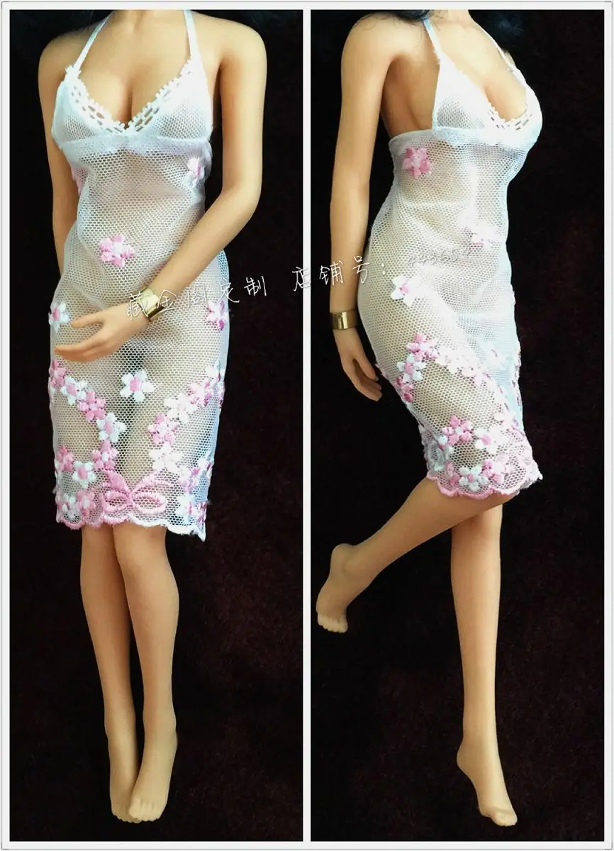

1:6th White Sexy lace Formal Dress Sleepwear For 12" PH UD JO Woman Body Doll
