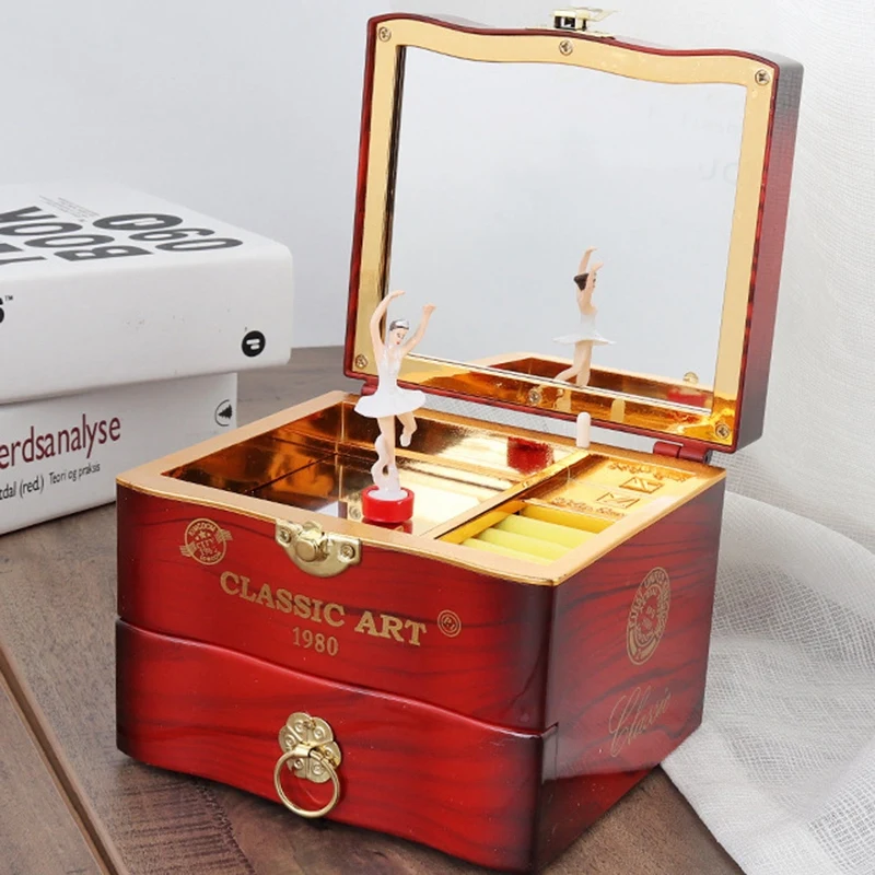 Танцы балерина музыкальная шкатулка пластиковая для украшений девочек карусель