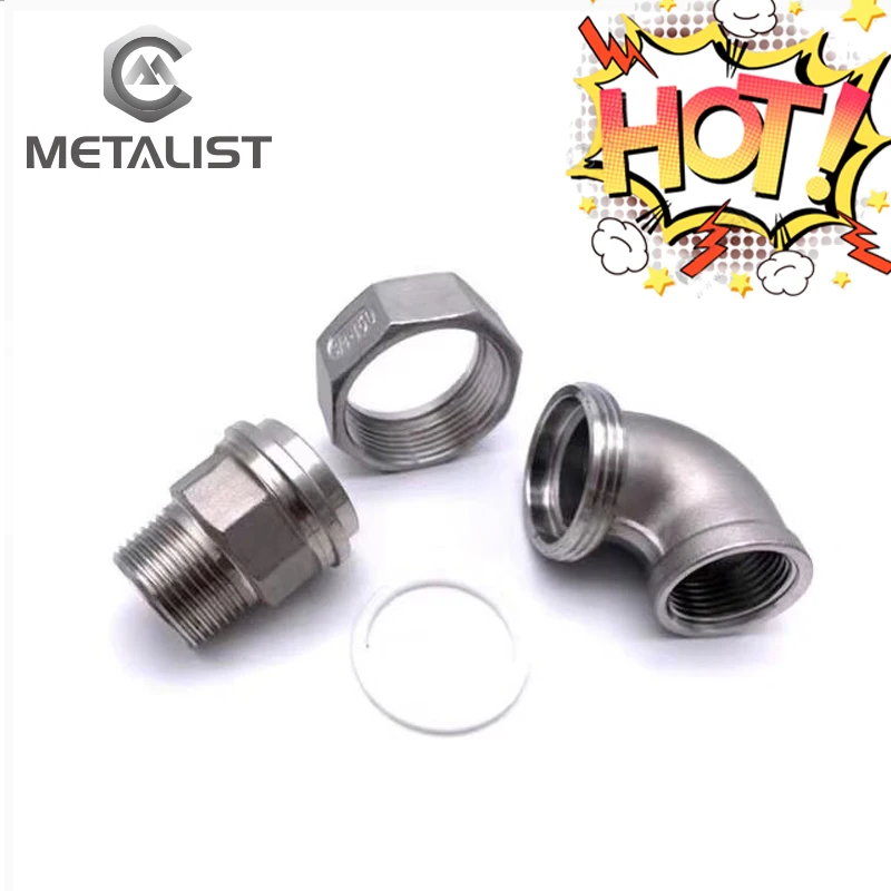 Металистический DN25 штекер и гнездо 90 градусов колено BSP резьба SUS304 соединение под