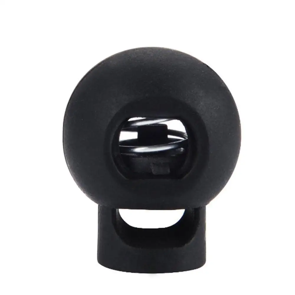 

10pcs Black Plastic Ball Round Spring Stop Cord Lock Cord Parts Stopper Toggle Rope Lanyard Shoes For Sportswear Clip Ends U9Q2