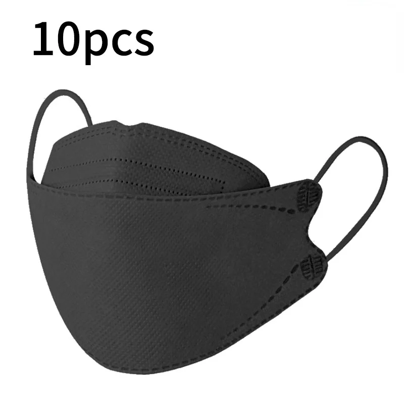 

10 шт., одноразовые маски для лица, 3 слоя ткани