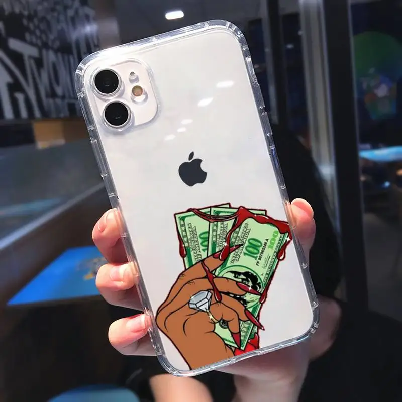

Afro Girls Black Women Customer Phone Case Transparent soft For iphone 5 5s 5c se 6 6s 7 8 11 12 plus mini x xs xr pro max