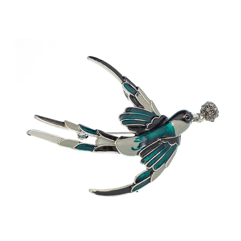 Drop oil enamel pendant swallow bird brooch men and women of the same style all-match personality creative suit coat accessory | Украшения