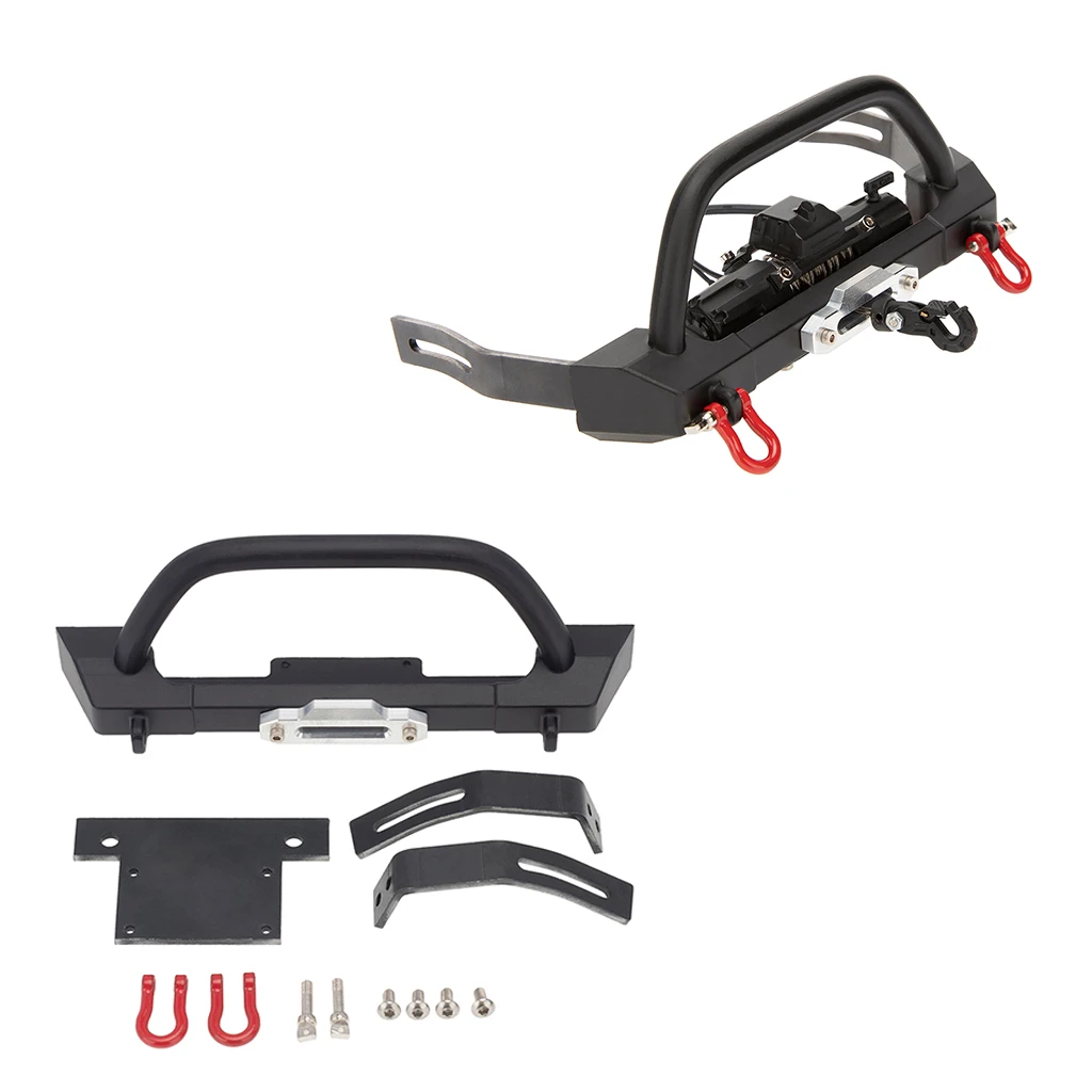 Cabrestante de parachoques delantero de Metal para coche teledirigido TRX4 SCX10 90046, 1:10, piezas de repuesto-5